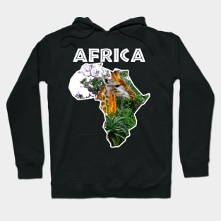 African Wildlife Continent Giraffe Aloe Hoodie